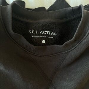 Set active top stitch crewneck “haze”